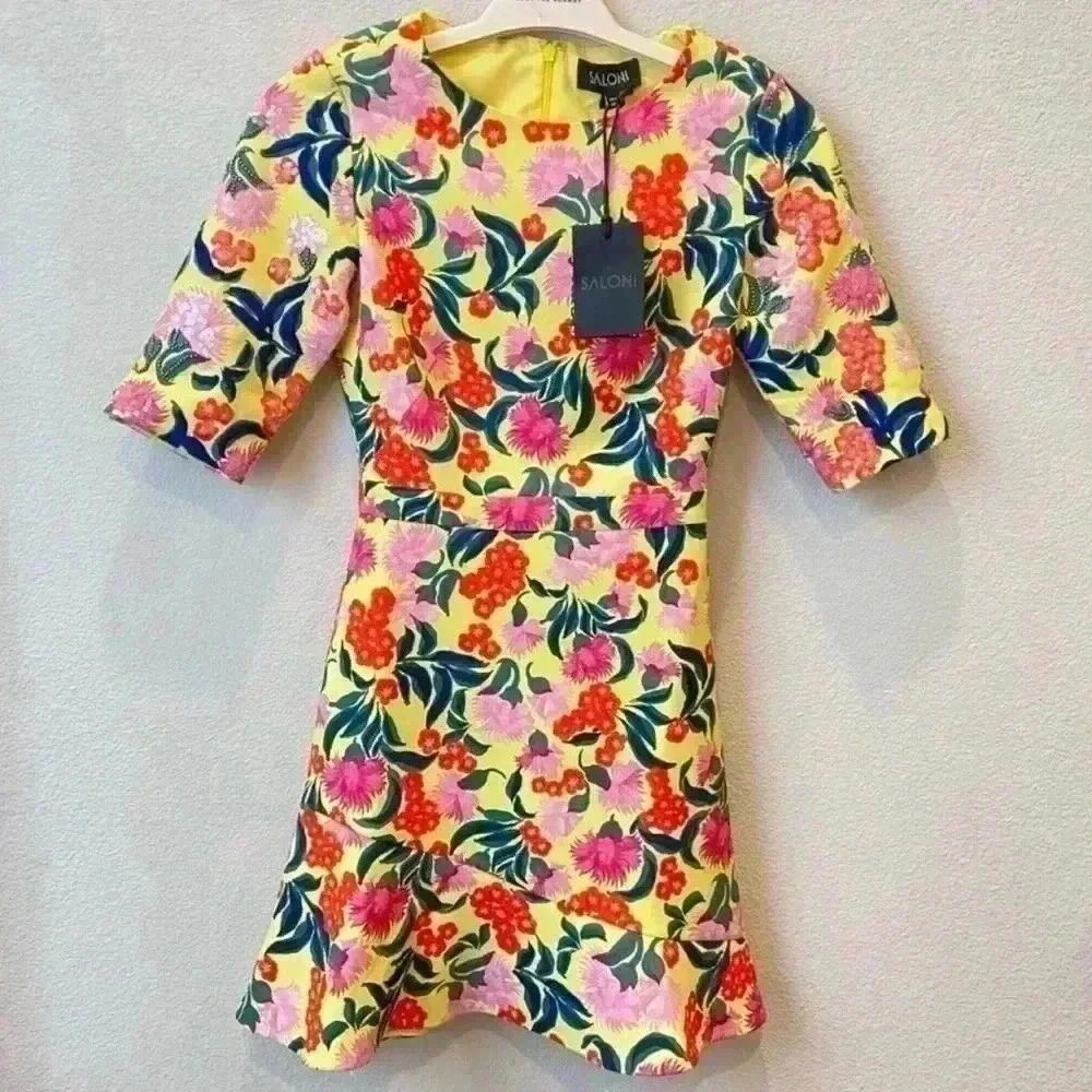 Saloni tropical floral‎ sequins Dress 2​